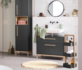 Stojací regál s 3 úložnými boxmi, antracitový