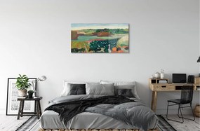 Obraz na skle Art maľované pohľad vidieka 125x50 cm