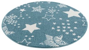 Dekorstudio Okrúhly detský koberec ANIME - modré hviezdy 9387 Priemer koberca: 120cm