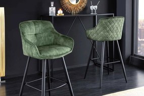 Dizajnová barová stolička Natasha zelený zamat - II. Trieda