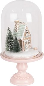 Perníková chalúpka v poklope na podstavci Ginger Led - Ø 17*30 cm / 2*AAA
