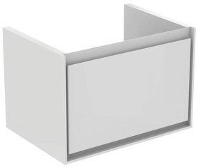 Ideal Standard Connect Air - Skrinka pod umývadlo CUBE 650 mm, 1 zásuvka, lesklý biely + matný svetlo šedý lak E0847KN