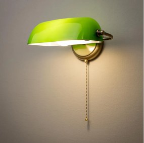 Brilagi - Nástenná lampa BANK OFFICE 1xE27/60W/230V mosadz/zelená