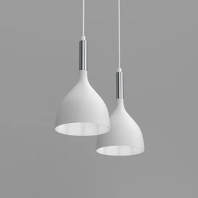 Luster na lanku NOAK 2xE27/15W/230V biela/chróm