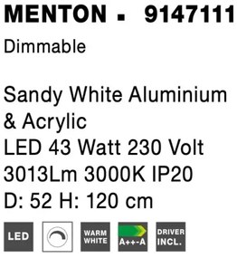 LED luster Menton 52 biele