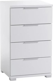 Nočný stolík/skrinka so 4 zásuvkami Smilla, výška 79 cm, biely