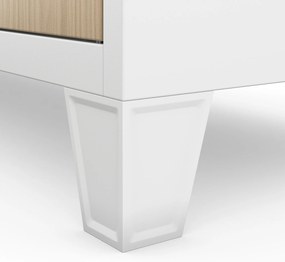 Kovová skriňa do dielne ROBERT, 1360 x 1720 x 450 mm, Eco Design: biela/dub sonoma
