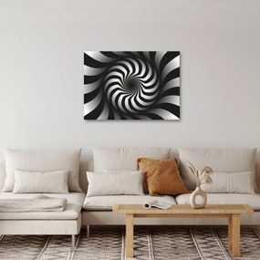 Abstraktný obraz čiernobiele špirály (70x50 cm)