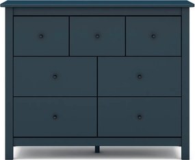 Tmavomodrá nízka komoda z borovicového dreva 110x80 cm Misti - Marckeric