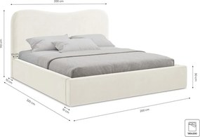 Zelená čalúnená dvojlôžková posteľ s úložným priestorom s roštom 180x200 cm Kahai – Makamii