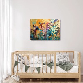 Sklenený obraz - Abstraktná maľba prírody (70x50 cm)