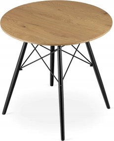 Jedálenský stôl TODI dub / čierny, so štyrmi stoličkami WAT čierne