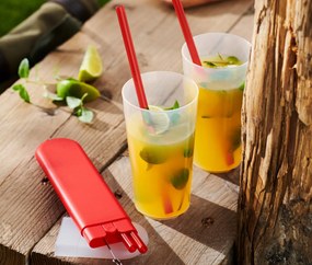 Plastové slamky na opakované použitie, 4 ks