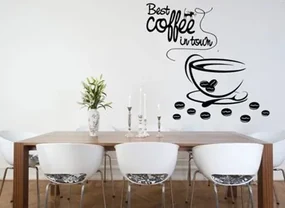 Nálepka na stenu s textom BEST COFFEE IN TOWN 100 x 200 cm