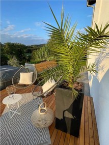 Kvetináč BLOCK, sklolaminát, výška 80 cm, antracit, outlet