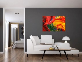 Obraz - Modrenie abstrakcie štetcom (90x60 cm)