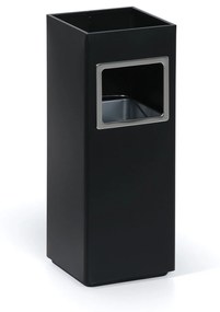 Odpadkový kôš s popolníkom a vnútornou nádobou, 11,5 l, čierny / nerez