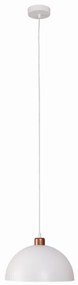 Duolla - Luster na lanku IRONLINE 1xE27/15W/230V pr. 27 cm biela/medená