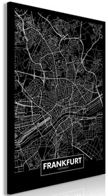 Artgeist Obraz - Dark Map of Frankfurt (1 Part) Vertical Veľkosť: 40x60, Verzia: Premium Print