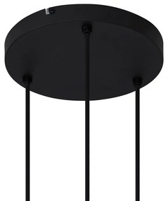 Moderné závesné svietidlo čierne s dymovým sklom 3-svetlo - Dame