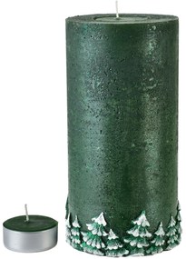 Vánoční svícen Les 24 cm zelený