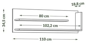 Polica FRED antracit/dub artisan