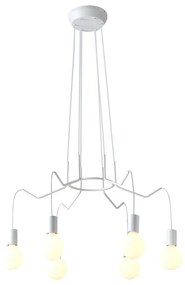 Luster na lanku BASSO 6xE27/40W/230V biela