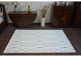 styldomova Šnúrkový koberec sizal color 19443/062 Romby krémový