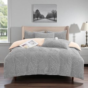 Jemné mikroplyš obliečky Homa EXCLUSIVE LIGHT GREY 7-dielna sada 140x200 cm