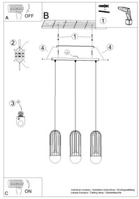 Sollux SL.1333 - Luster na lanku BRINA 3xG9/8W/230V biela