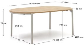 Okrúhly rozkladací jedálenský stôl v dekore duba ø 120 cm Montuiri – Kave Home