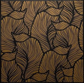 Stropné panely 3D XPS 0001, rozmer 50 cm x 50 cm, listy zlaté, IMPOL TRADE