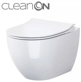 Cersanit Zen, závesná wc misa CleanOn 50x36x37 cm s pomaly padajúcim sedátkom, biela, S701-428
