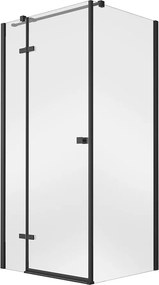 Besco Štvorcový sprchový kút PIXA BLACK SQ 90x90, výška 195 cm - bez vaničky BESCO-Orientácia: Pravá