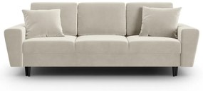 Béžová zamatová rozkladacia/s úložným priestorom pohovka 235 cm Kyoto – Cosmopolitan Design