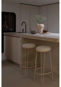 Krémovobiela čalúnená barová stolička (výška sedadla 73 cm) Alice – Light &amp; Living