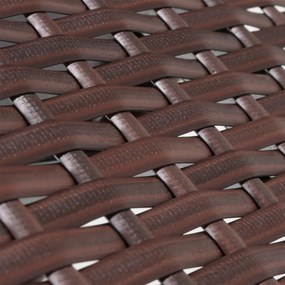 Polyratanový jedálenský stôl HWC-G16, 112x60cm - hnedá