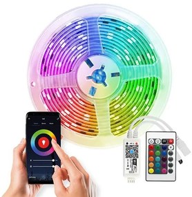 SOLIGHT Wifi Smart LED svetelný pásik, RGB+CCT, 5m, adaptér, diaľkový ovládač