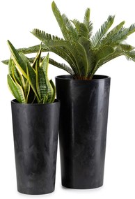 PLASTOVÝ KVETINÁČ URBANIKA SADA 2KS 57X30 CM+46,6X25,5 CM ČIERNA