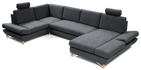 Rozkladacia rohová čalúnená sedacia súprava s úložným priestorom v tvare U AVESTA antracit