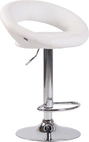 2x Barová stoličkaOlinda - koženka, chróm rám - biela