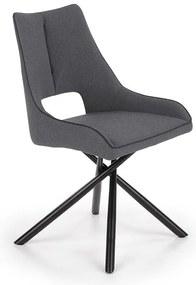 Stolička K409 tkanina/kov tmavý popol 49x52x84