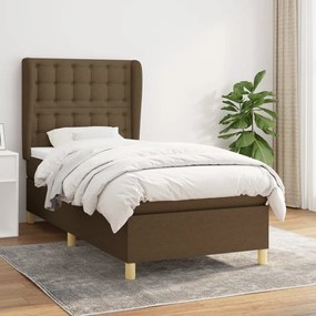 Boxspring posteľ s matracom tmavohnedá 100x200 cm látka 3128824