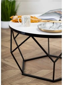 Konferenčný stolík DIAMOND 40x70 cm biela/čierna