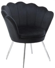 LuxuryForm DESIGN Kreslo FREY VELUR so striebornými nohami - čierne