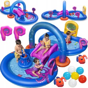 Vodné Detské Ihrisko Nafukovací Bazén Fontána Šmýkačka Hračky