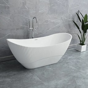 Voľne stojaca akrylátová vaňa REA ATENA 170x73 cm biela, sifón Click-Clack - biely