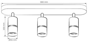 Bodové svietidlo BAMBOO 3xGU10/10W/230V biela