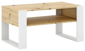 Konferenčný stolík, dub artisan/biela, CARA 1