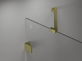 Mexen Lunar-B, výklopný sprchový kút ľavý 75 x 70 cm, 8mm číre sklo, zlatý kartáčovaný - 832-075-070-55-00-L